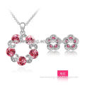 white gold plated jewelry set made with Austrian crystal S-2049